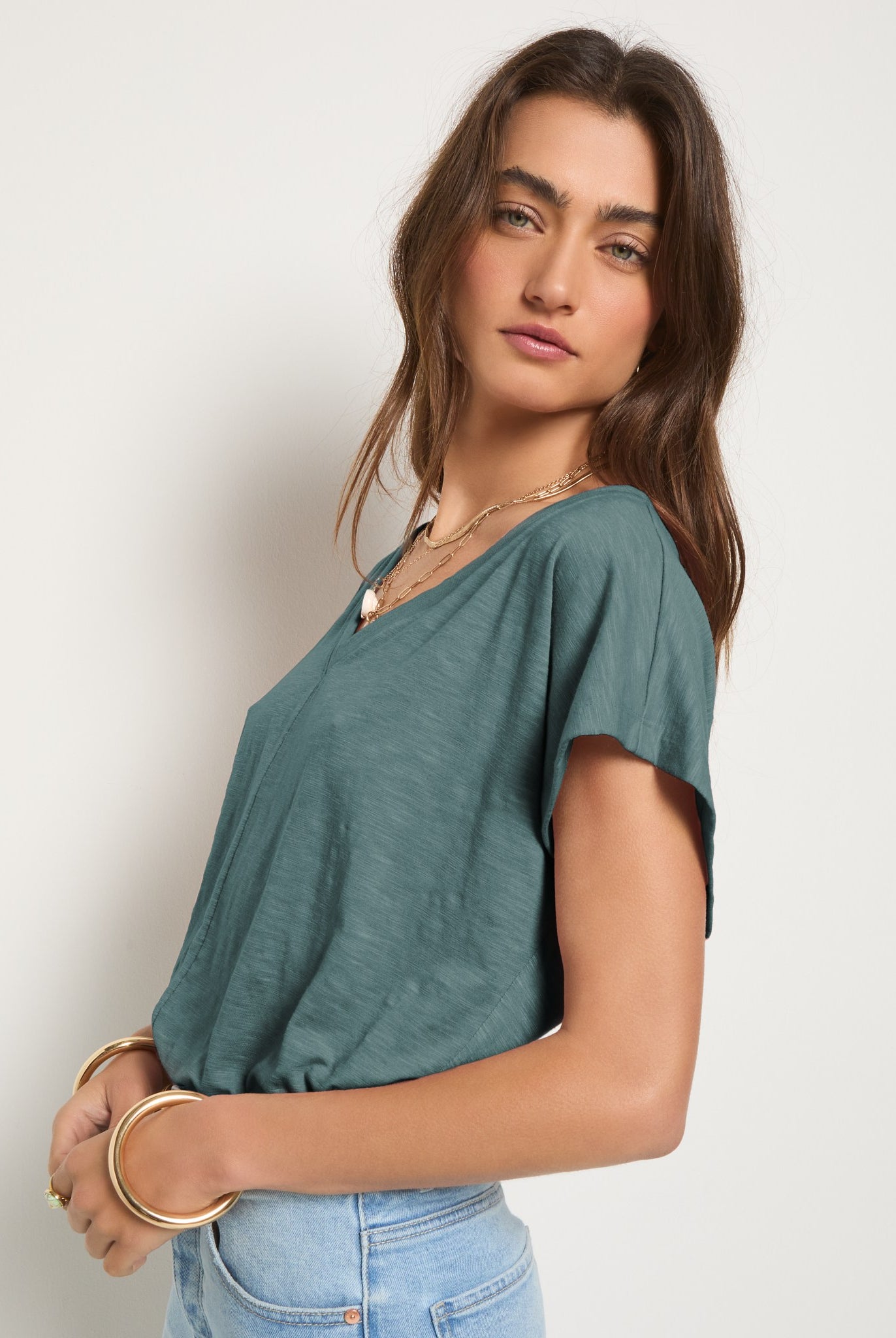 Lagoon $|& SEAS SoCal Short Sleeved Top - VOF Front