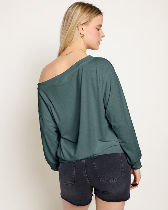 Lagoon $|& SEAS Brooksville Slub Off The Shoulder Top - SOF Back