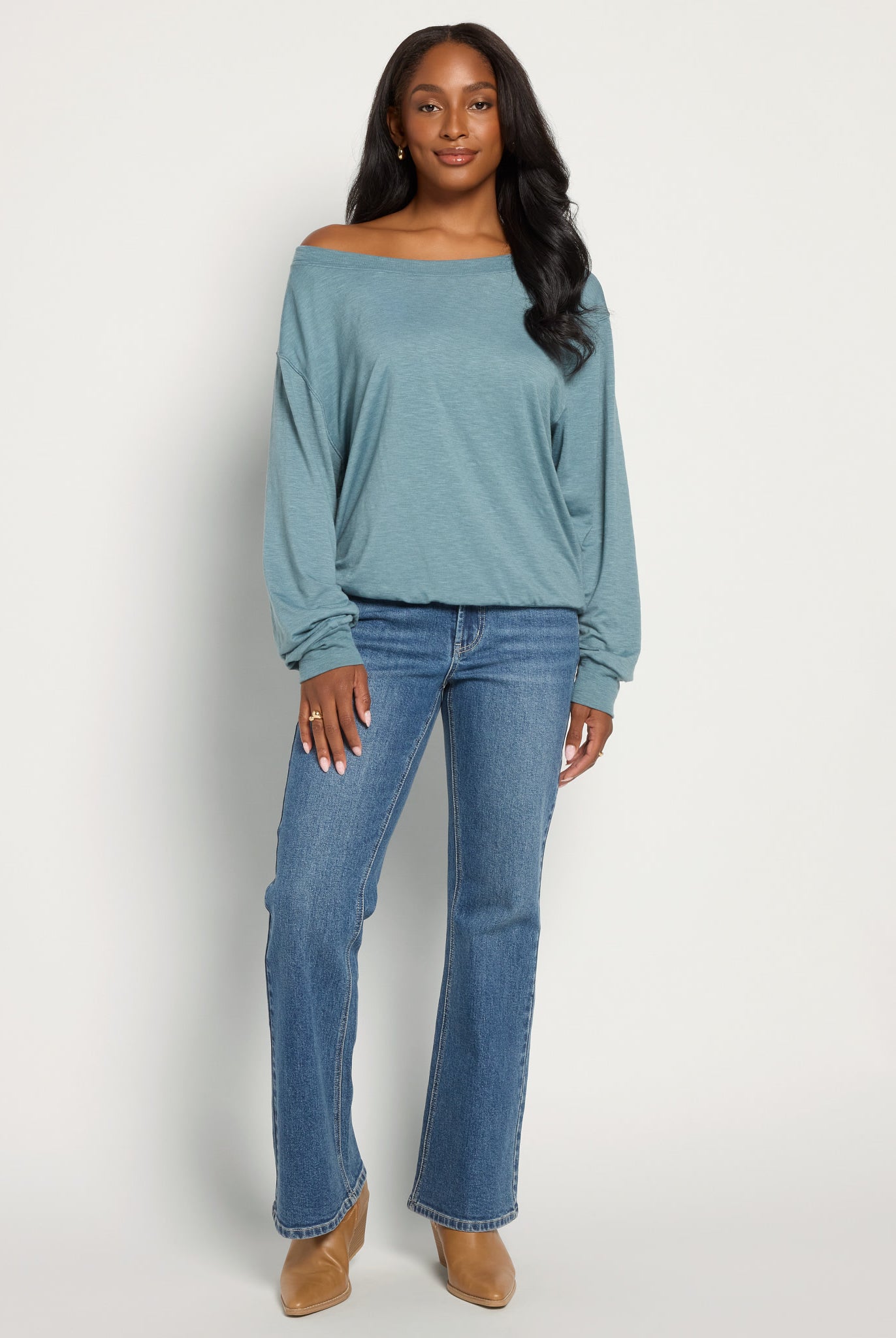 Lagoon $|& SEAS Brooksville Slub Off The Shoulder Top - UGC On Fig