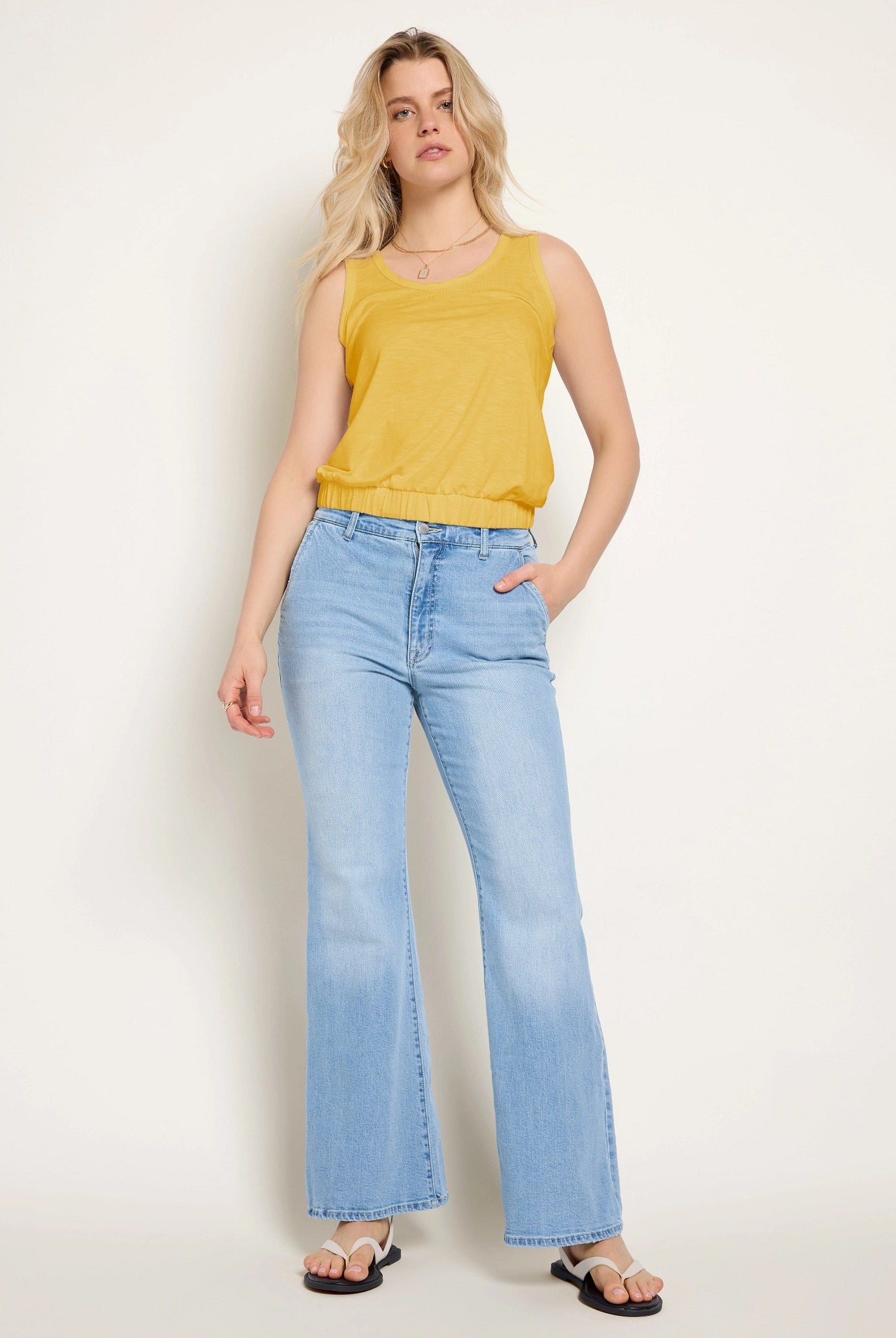 Golden $|& SEAS Redwood City Banded Slub Tank - UGC On Fig