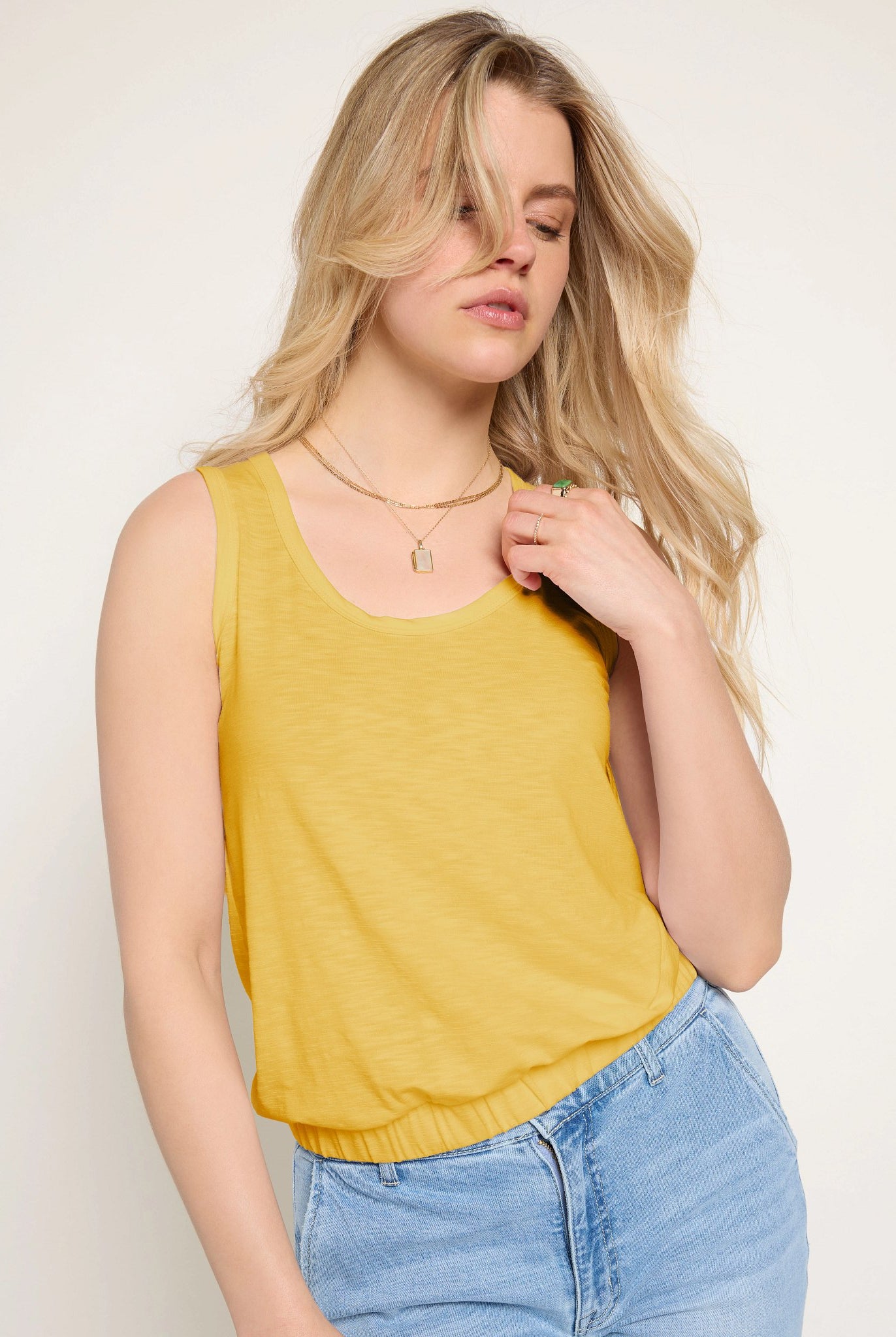 Golden $|& SEAS Redwood City Banded Slub Tank - SOF Front