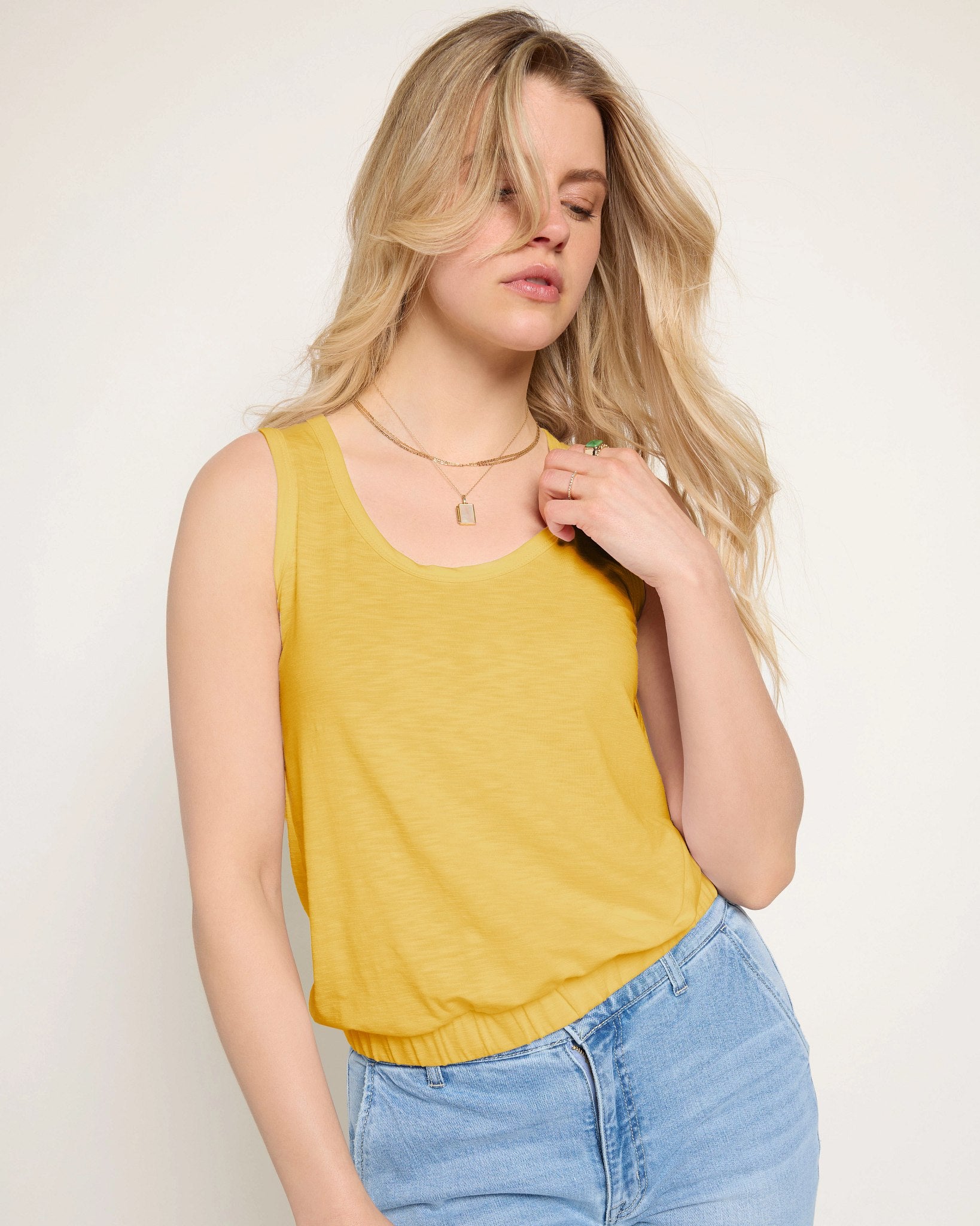 Golden $|& SEAS Redwood City Banded Slub Tank - SOF Front