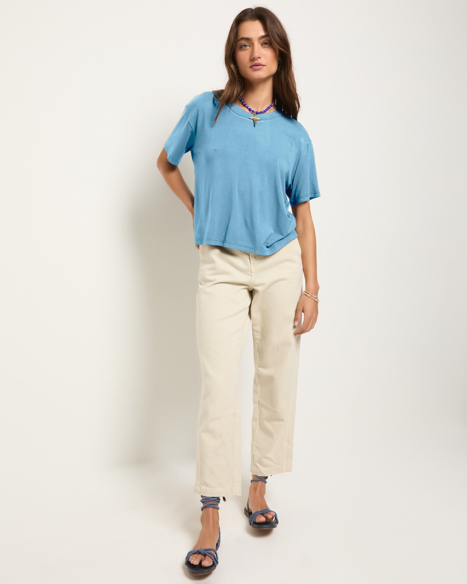 Wave $|& SEAS Newport Cropped Tee - UGC On Fig