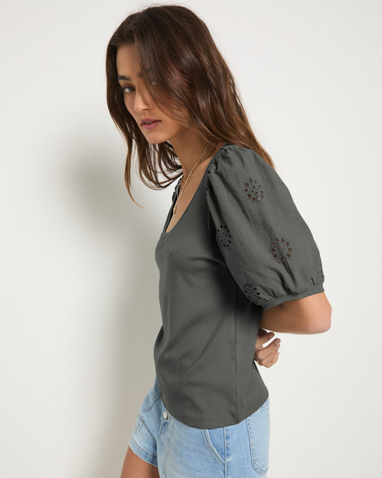 Eclipse $|& SEAS Seaglass Eyelet Sleeve Tee - VOF Front