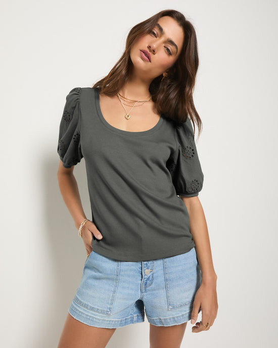 Eclipse $|& SEAS Seaglass Eyelet Sleeve Tee - SOF Front
