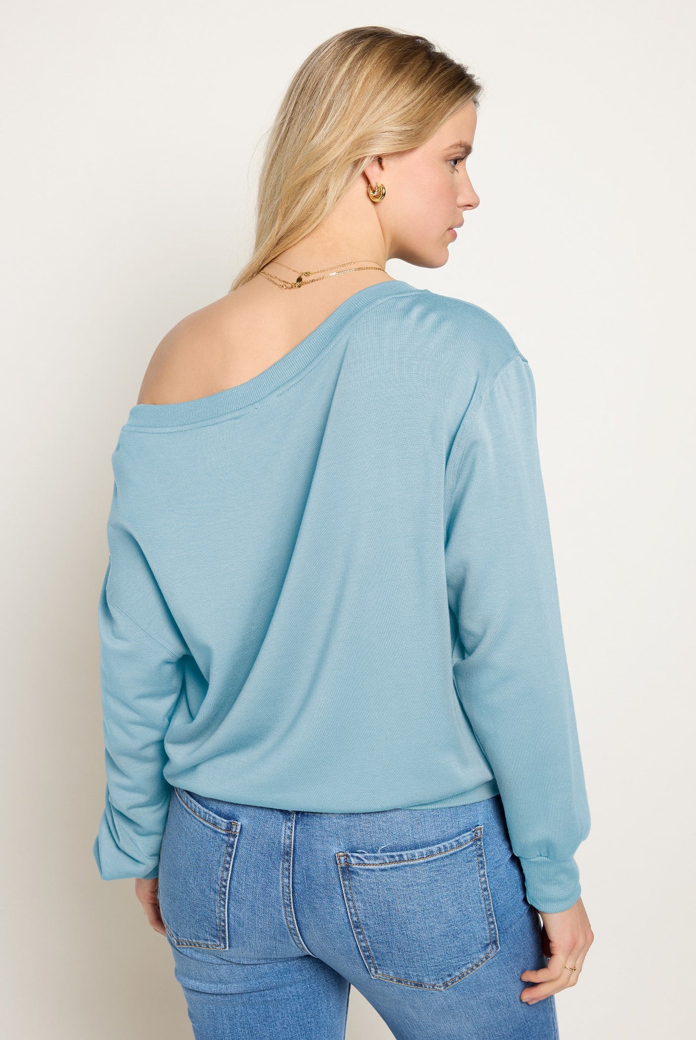 Wave $|& SEAS Brooksville One Shoulder Sweatshirt - SOF Back