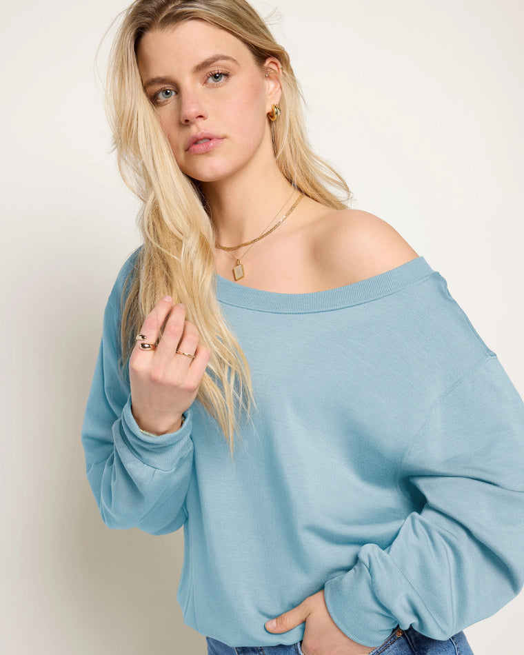 Wave $|& SEAS Brooksville One Shoulder Sweatshirt - SOF Front