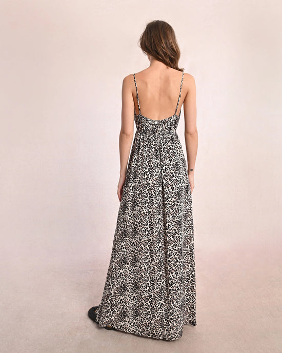 Beige Geeta $|& Molly Bracken Animal Print Maxi Dress - VOF Back