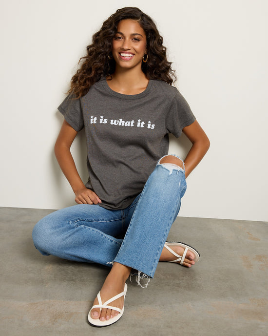 Vintage Black $|& Recycled Karma It Is What It Is Graphic Tee - UGC On Fig