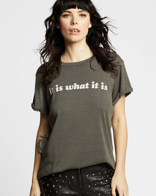 Vintage Black $|& Recycled Karma It Is What It Is Graphic Tee - VOF Detail