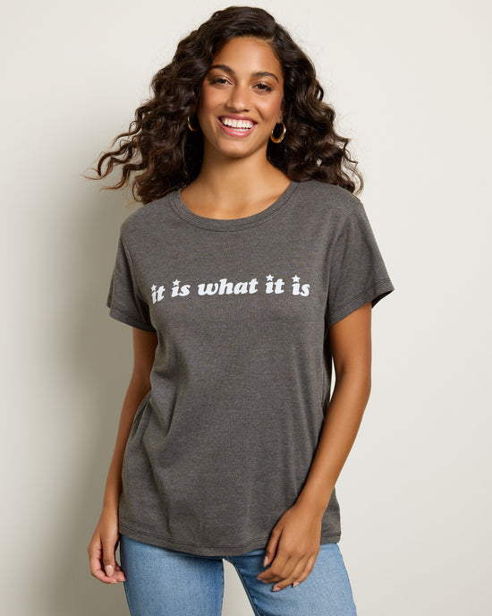 Vintage Black $|& Recycled Karma It Is What It Is Graphic Tee - SOF Front