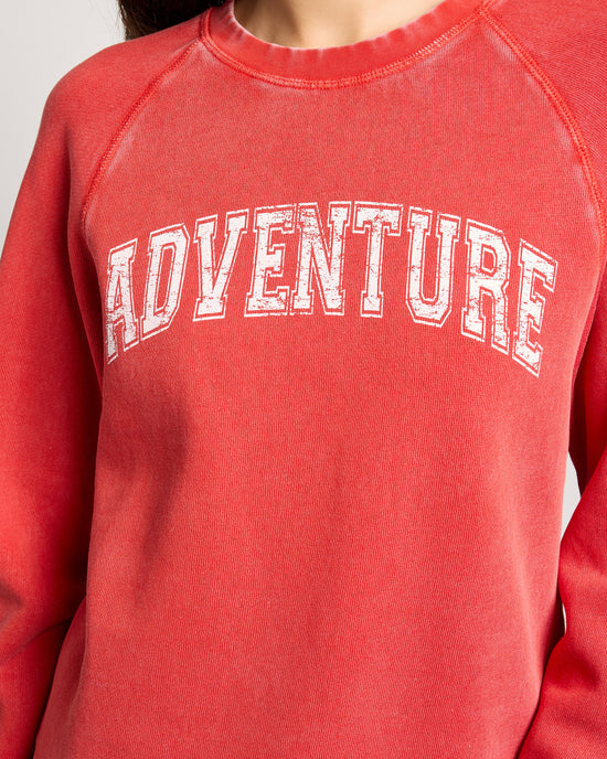 Red $|& Thread & Supply Jordan Adventure Long Sleeve Graphic Sweatshirt - SOF Full Front
