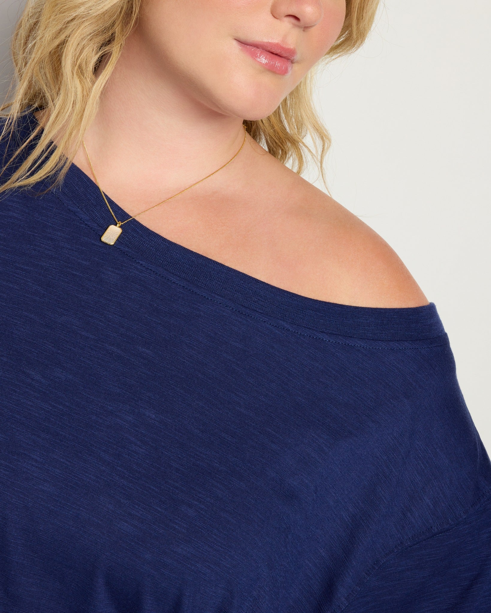 Sapphire $|& SEAS Brooksville Slub Off The Shoulder Top - SOF Full Front