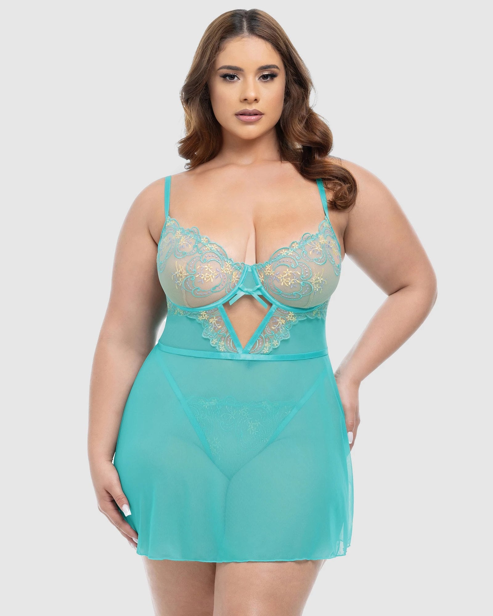 Baroque Blossoms/Mojito $|& Oh La La Cheri Krislyn Babydoll - VOF Detail