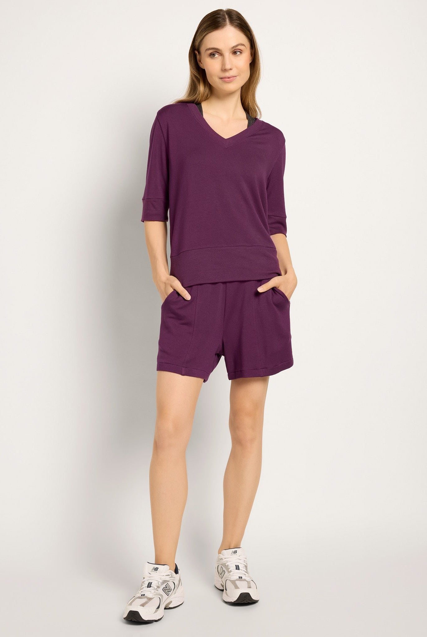 Amethyst $|& Interval Flex Fleece Short Sleeve Top - UGC On Fig