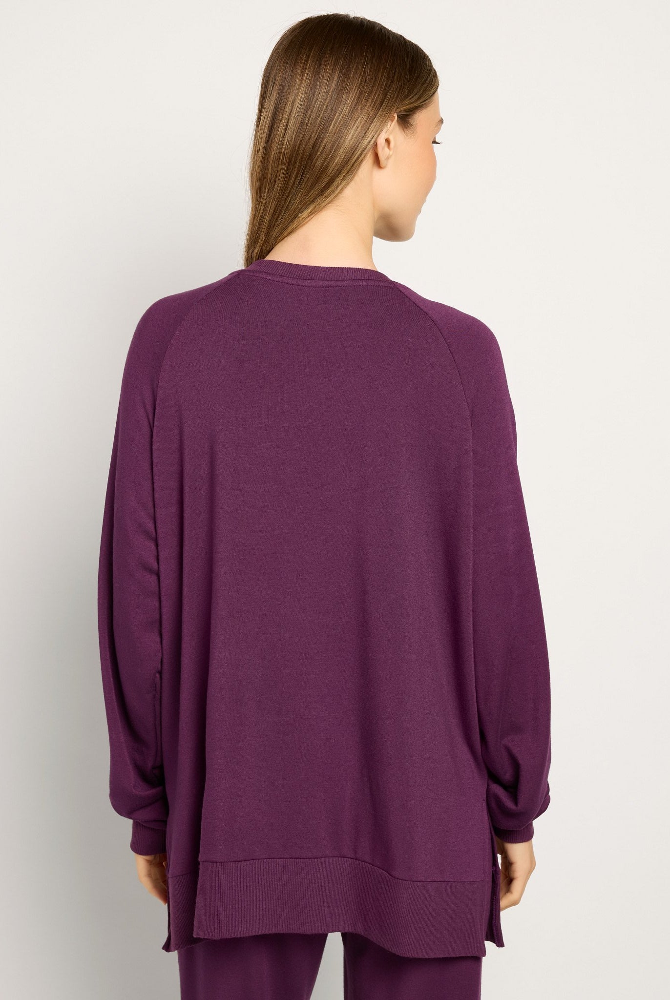 Amethyst $|& Interval Flex Fleece V-Neck Top - SOF Back