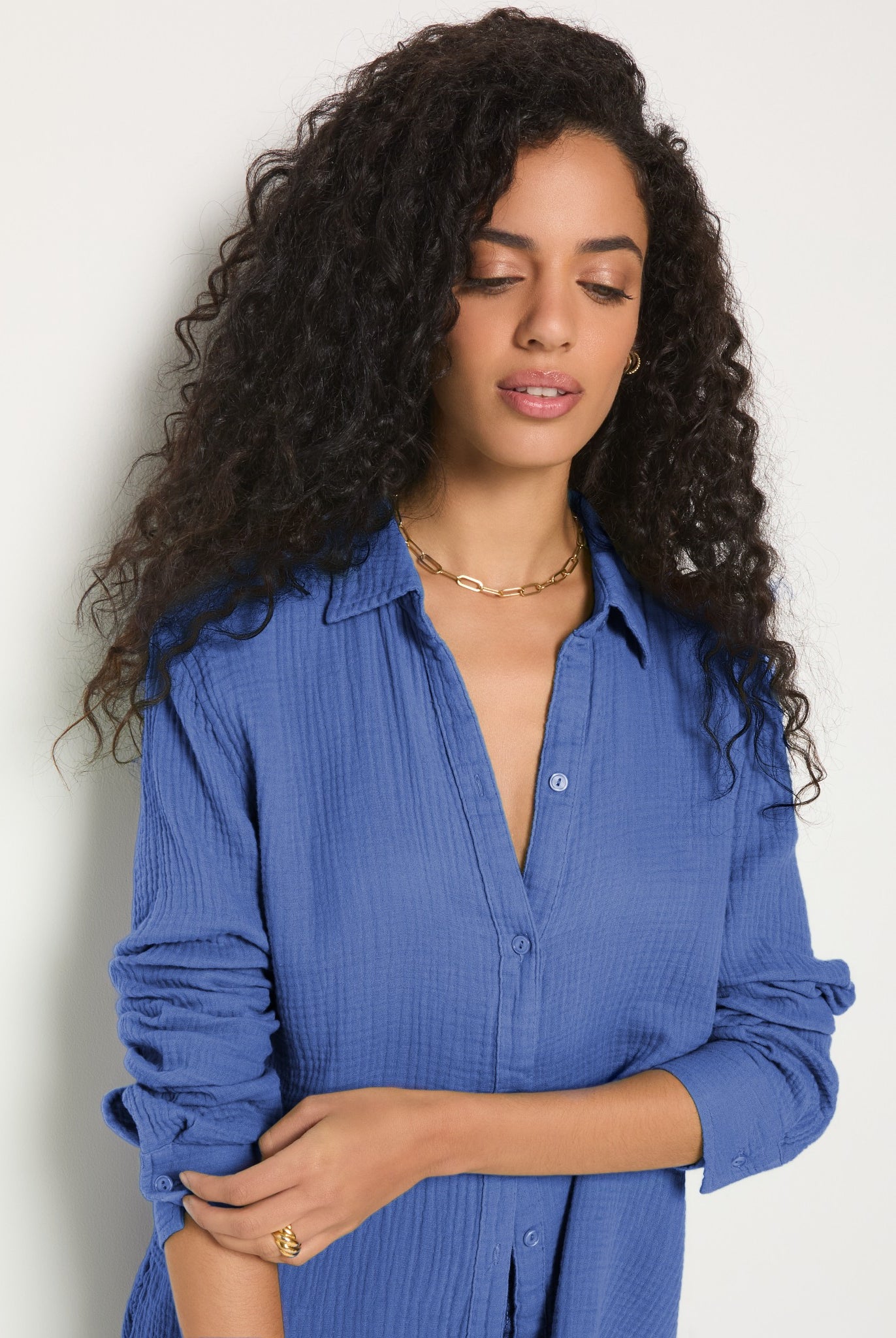 Clearwater $|& SEAS Whitecap Gauze Button Up Shirt - SOF Full Front