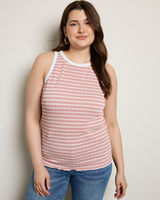 Blush/Natural $|& Loveappella Racer Tank - SOF Front