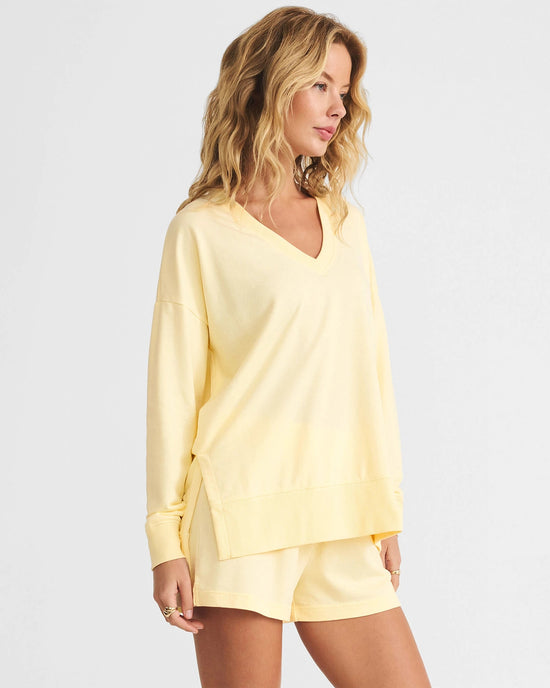 Mellow Yellow $|& Z Supply Modern V-Neck Weekender - Hanger Front