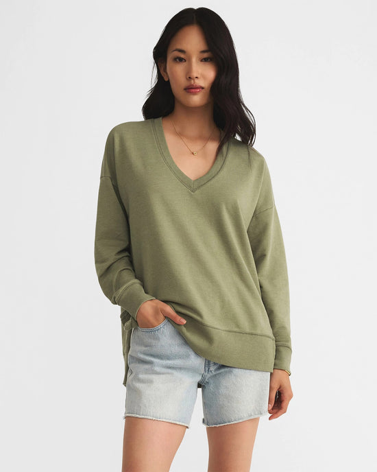 Avocado $|& Z Supply Modern V-Neck Weekender - VOF Detail