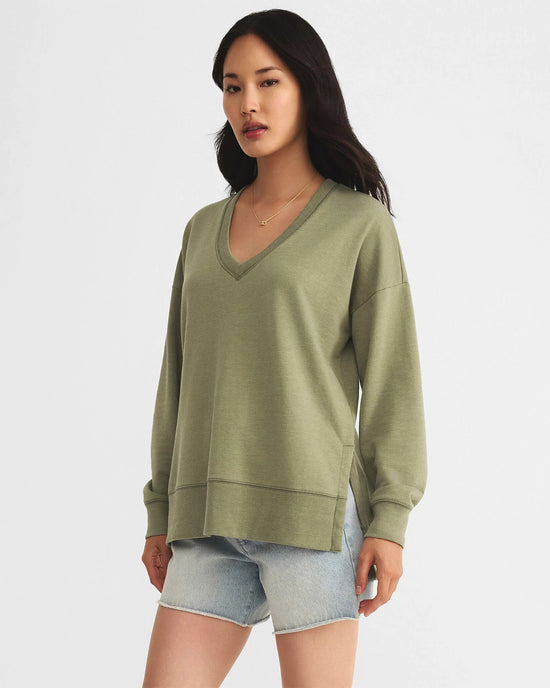 Avocado $|& Z Supply Modern V-Neck Weekender - Hanger Front