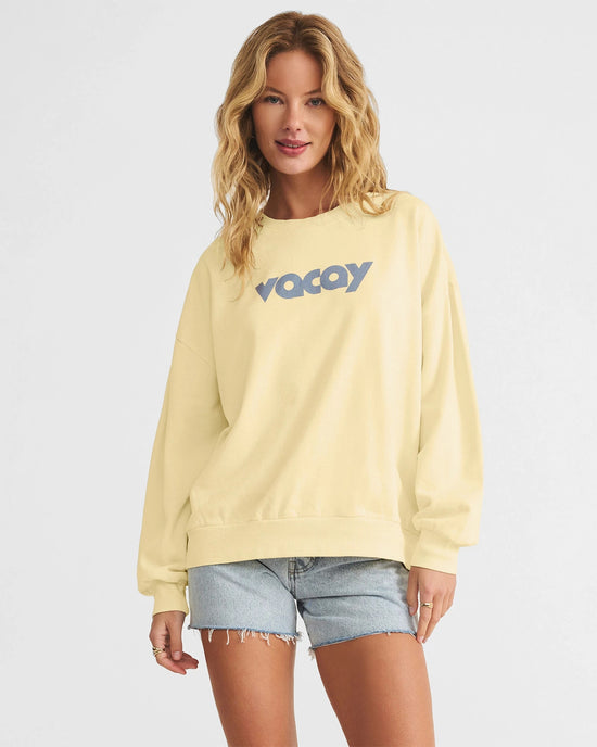 Mellow Yellow $|& Z Supply Vacay Sunday Sweatshirt - VOF Detail