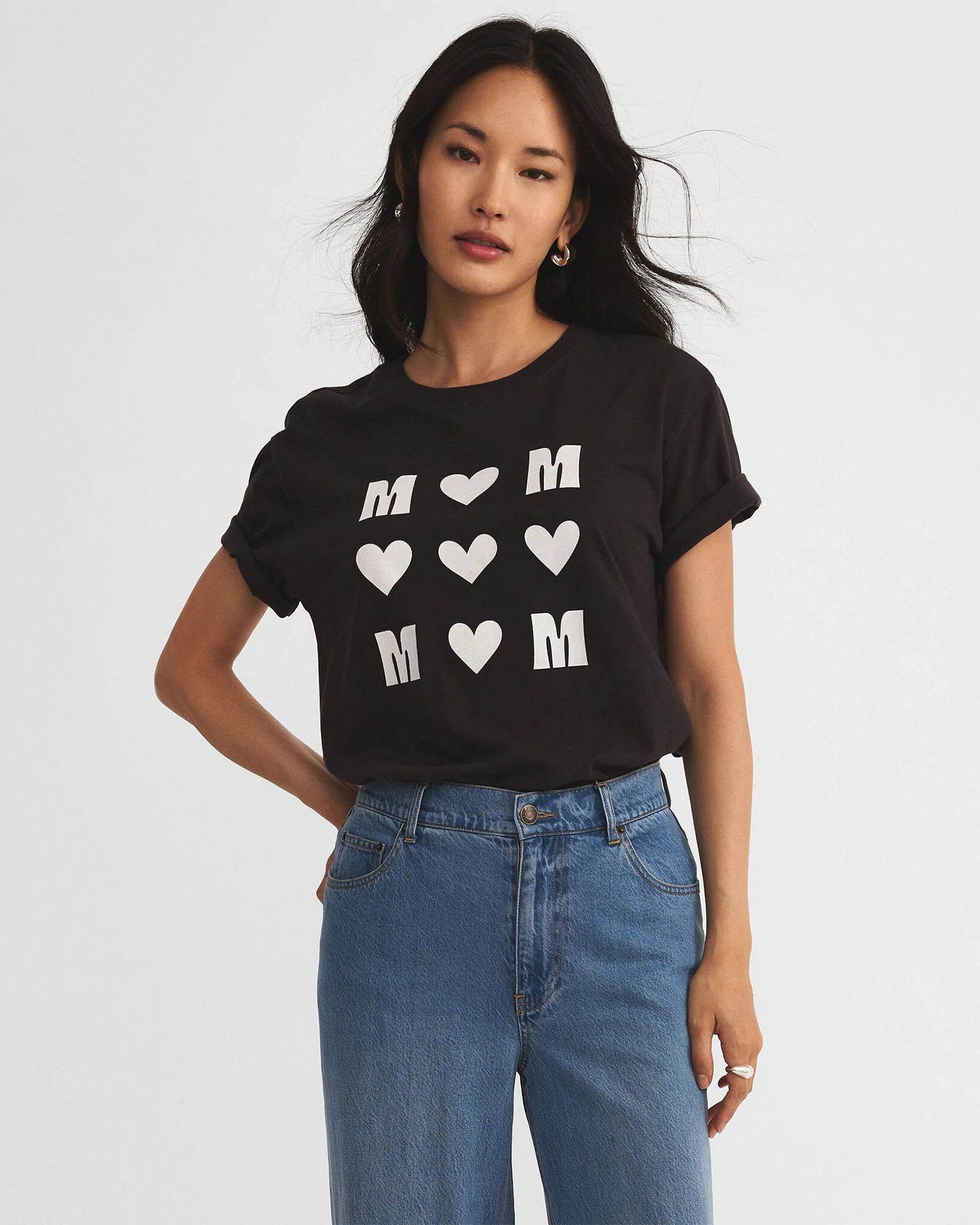 Black Sand $|& Z Supply Lounge Boyfriend Tic Tac Mom Tee - VOF Detail