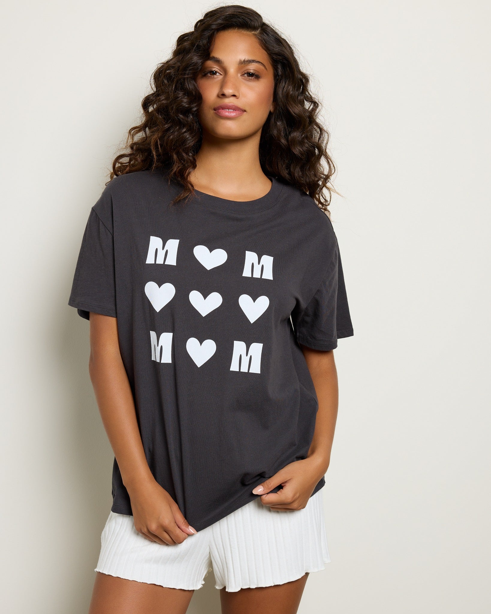 Black Sand $|& Z Supply Lounge Boyfriend Tic Tac Mom Tee - SOF Front