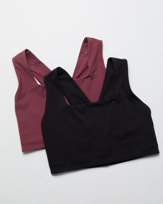 Clove/Black 2 Pack $|& Free People Movement Win Win Bra
