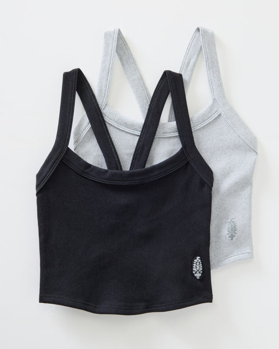 Black/Heather Grey 2 Pack $|& Free People Movement All Clear Solid Cami - Hanger Detail