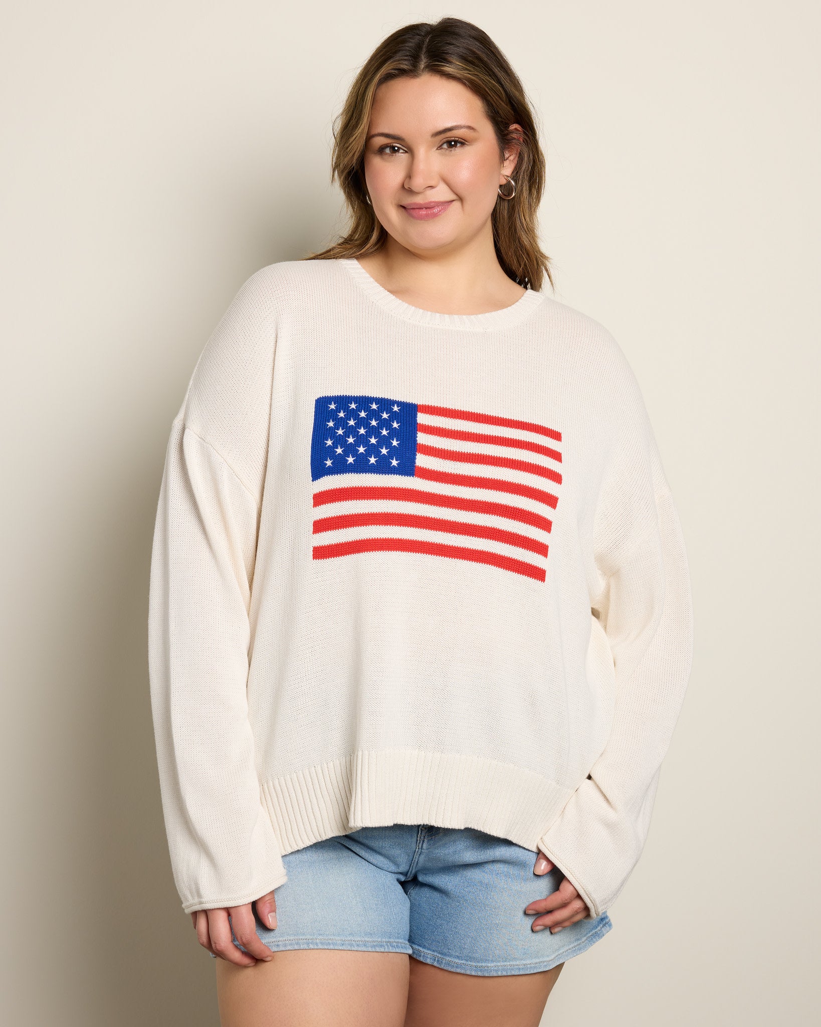 Sea Salt $|& Z Supply Sienna Patriot Sweater - SOF Front