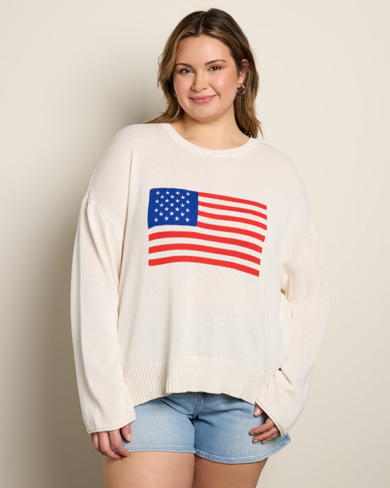 Sea Salt $|& Z Supply Sienna Patriot Sweater - SOF Front