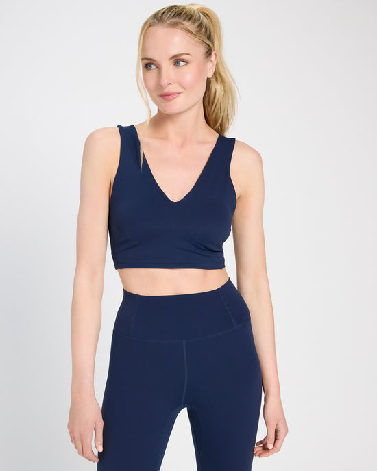 Midnight Navy $|& Free People Movement Never Better Crop Cami - SOF Front