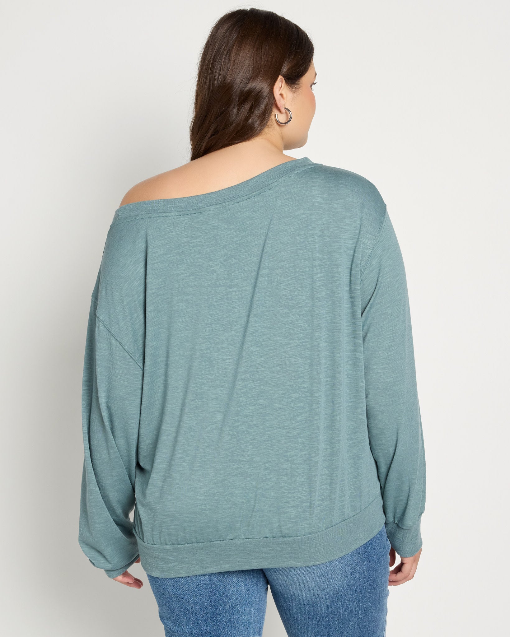 Lagoon $|& SEAS Brooksville Slub Off The Shoulder Top - SOF Back