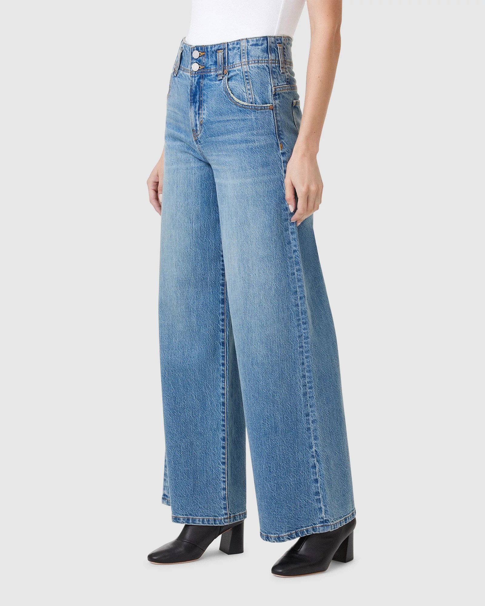 Ocean $|& Habitual Easton Super High Rise Wide Leg Jeans - VOF Side