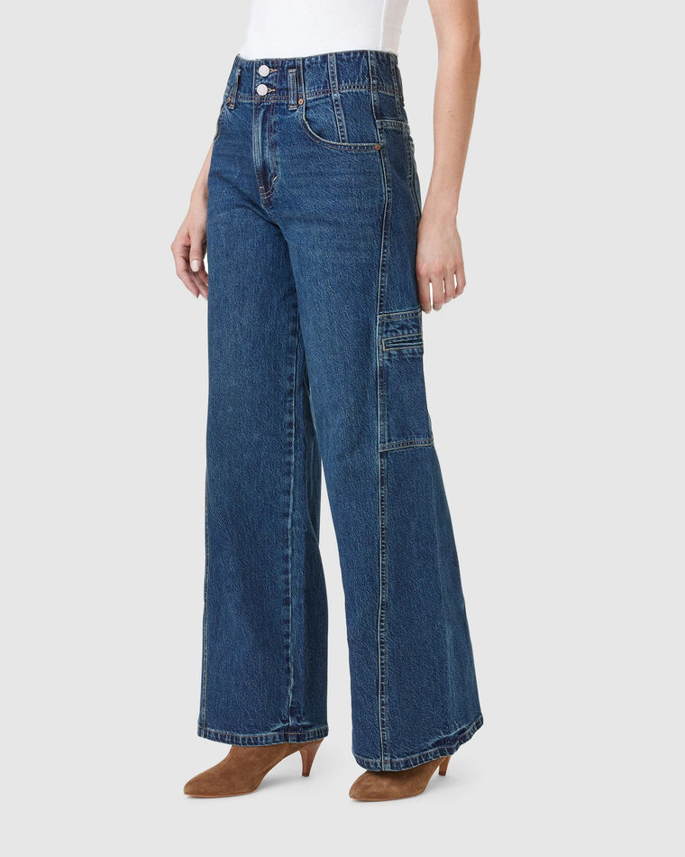 Tide Blue $|& Habitual Extra Wide Leg Cargo Jeans - VOF Side