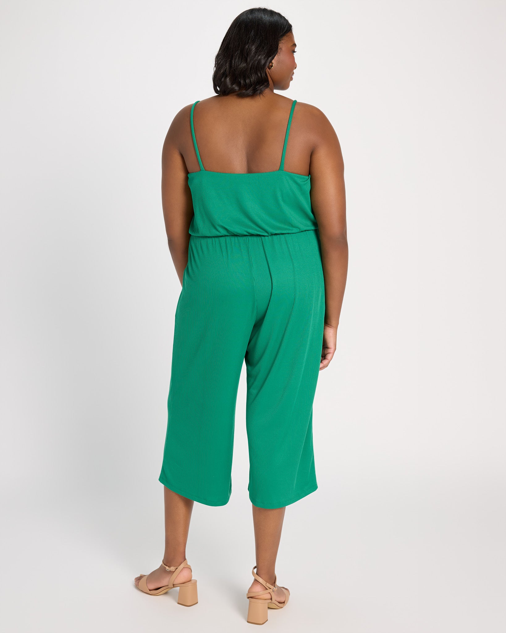 True Green $|& Gilli Cropped Spaghetti Strap Jumpsuit - SOF Back