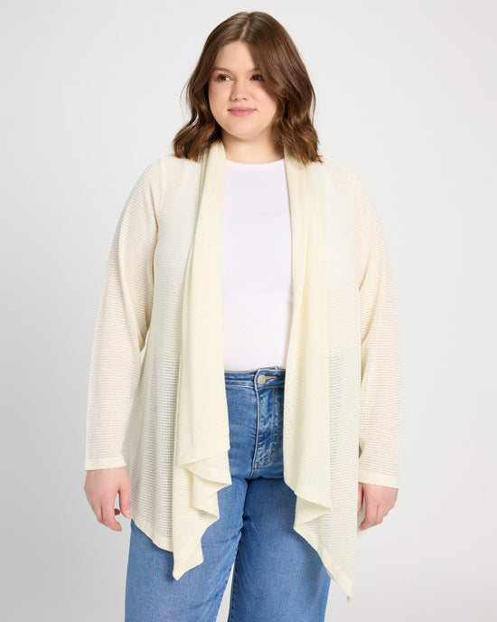 Cream $|& Bobeau Waterfall Cardigan - SOF Front