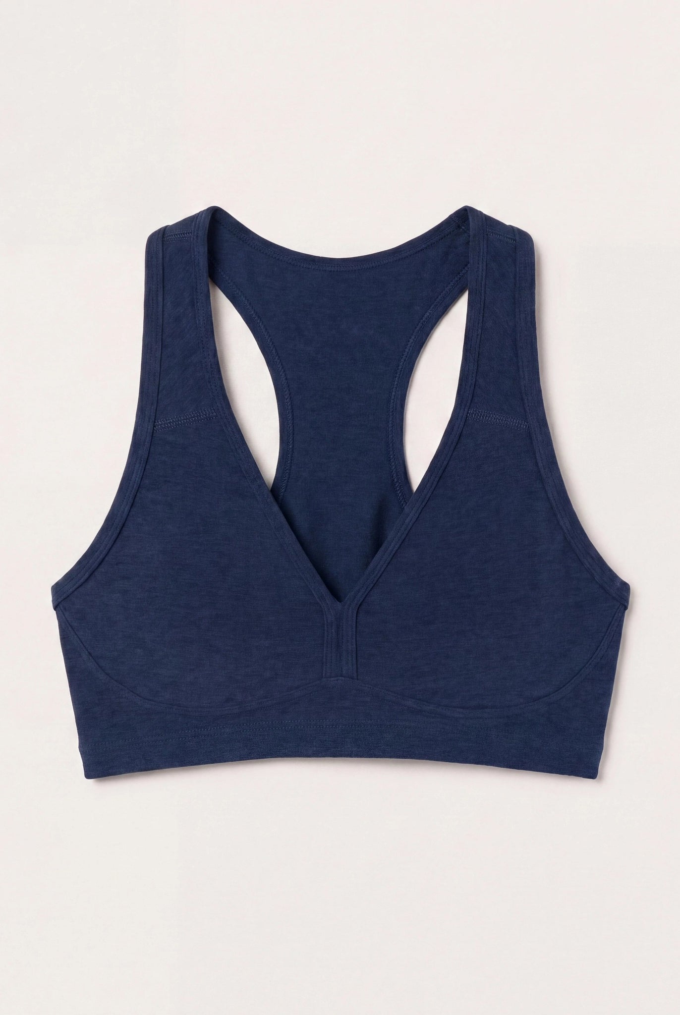 Ink Navy Heather $|& Interval FlowHeather Sculpt Enhearten Bra - Hanger Detail