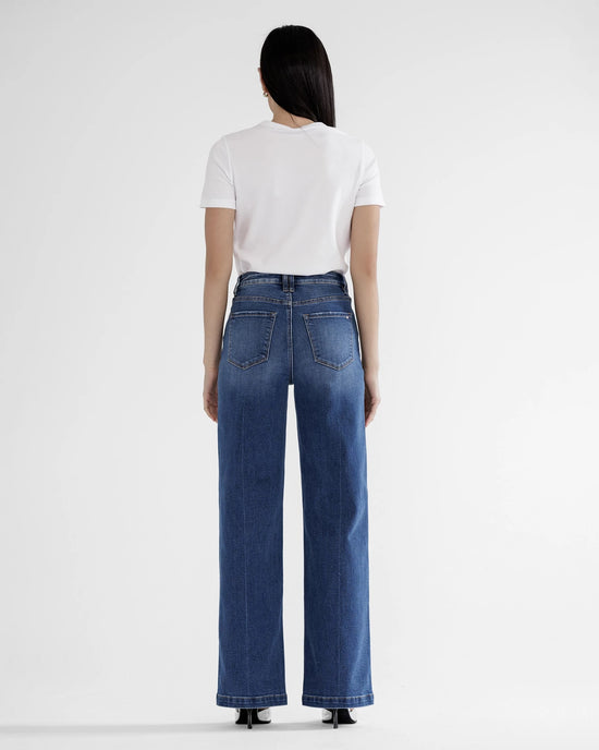 Captain Blue $|& Mica Denim Mid Rise Wide Leg Jeans - VOF Back