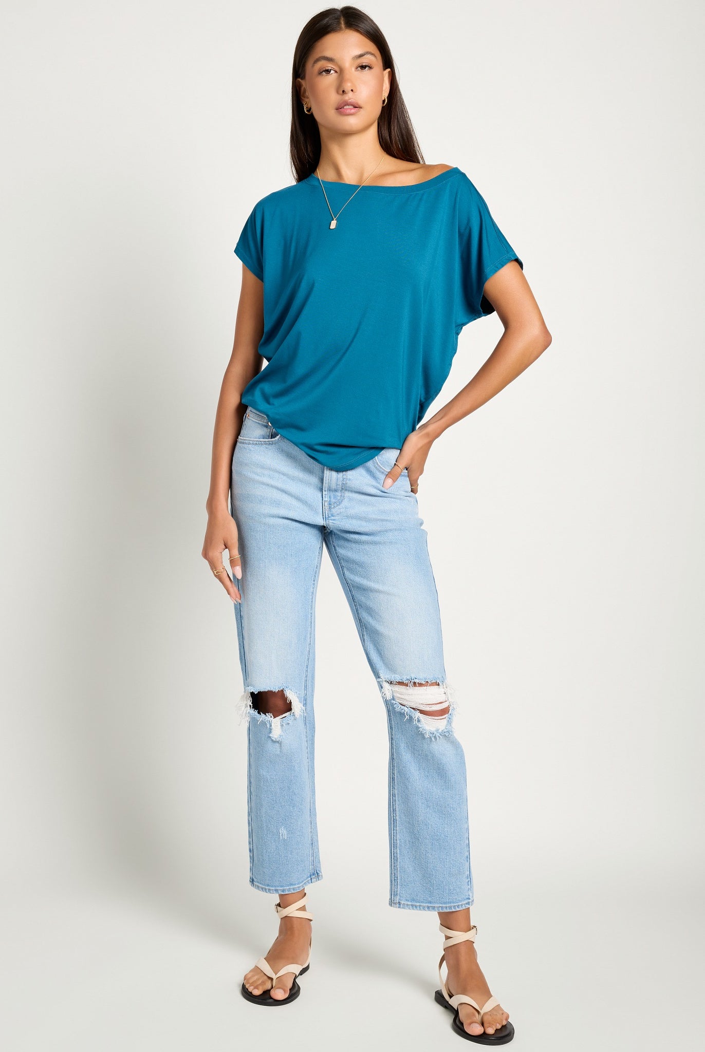 Deep Sea $|& SEAS Edgewater Off The Shoulder Tee - UGC On Fig