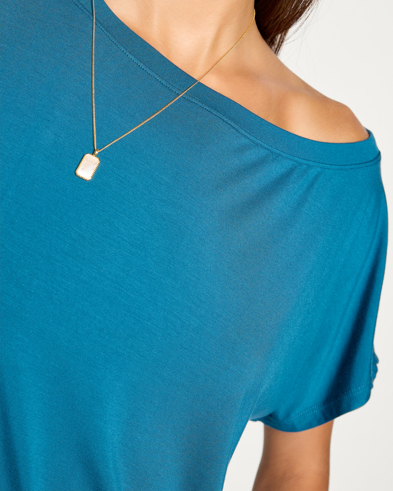 Deep Sea $|& SEAS Edgewater Off The Shoulder Tee - SOF Full Front