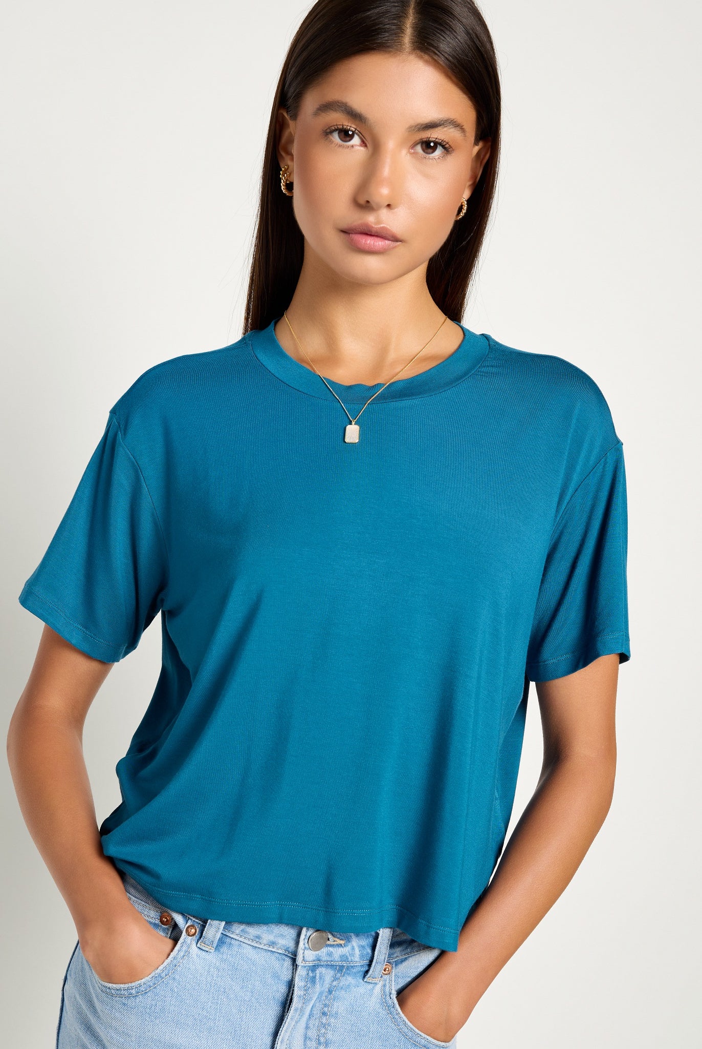 Deep Sea $|& SEAS Newport Cropped Tee - SOF Front