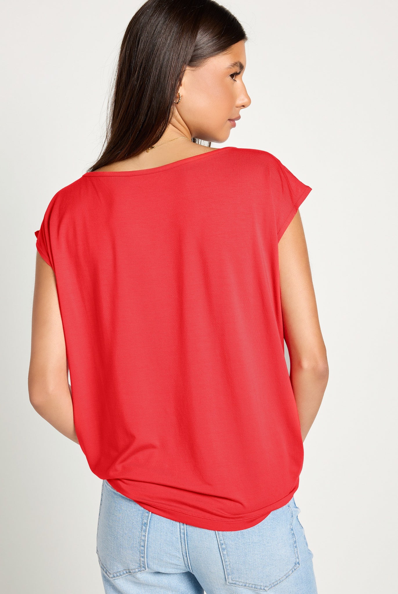Pomegranate $|& SEAS Brentwood Boat Neck Top - SOF Back