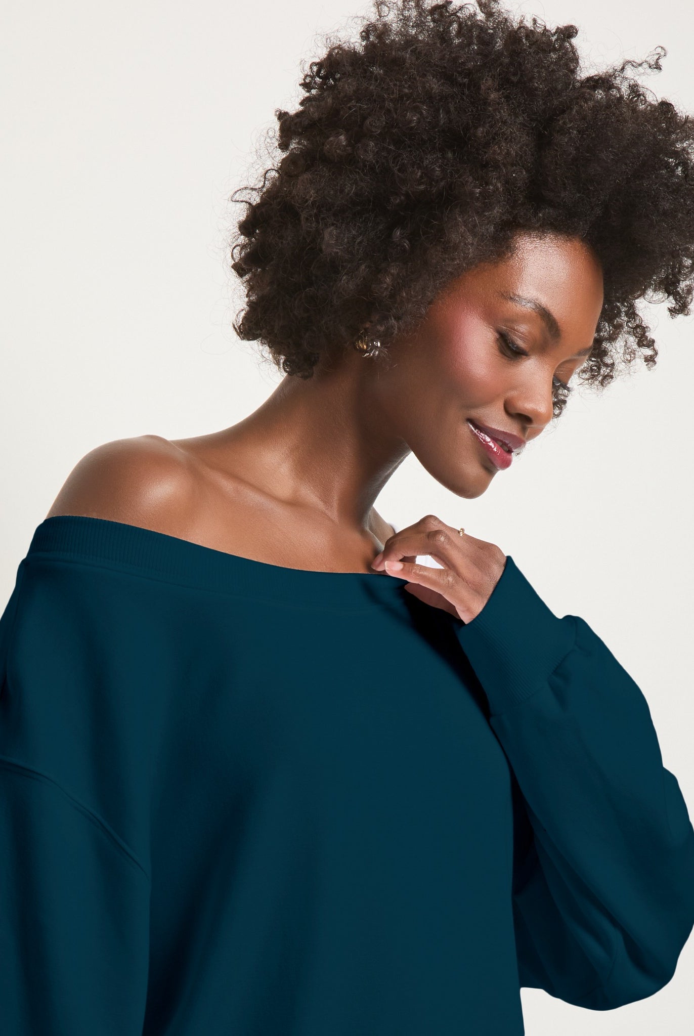 Deep Sea $|& SEAS Brooksville One Shoulder Sweatshirt - SOF Full Front