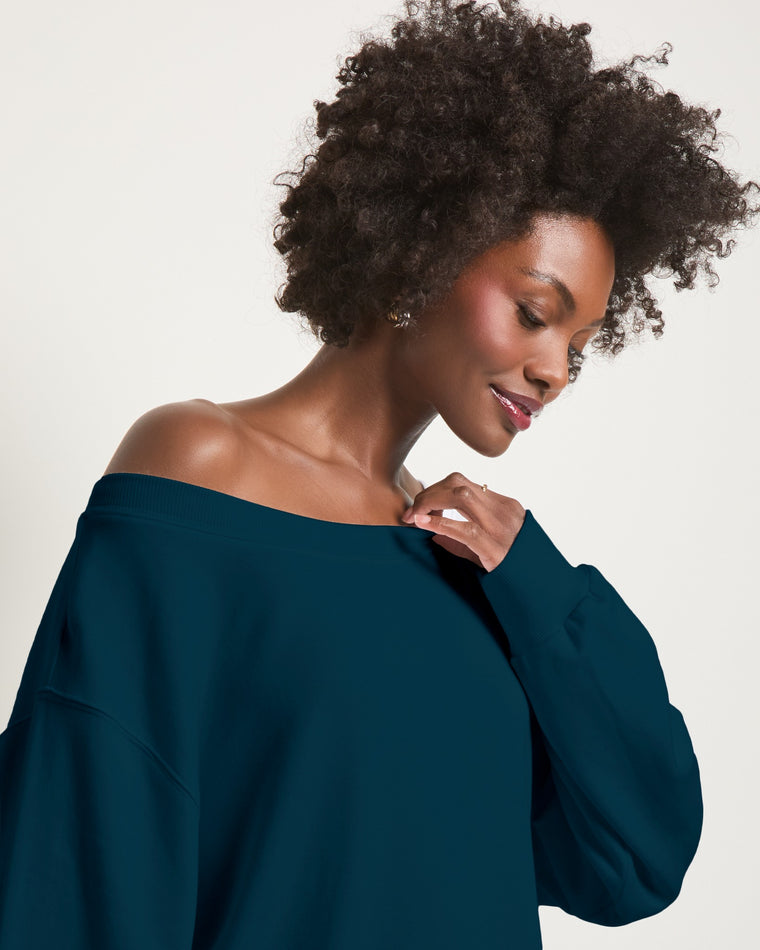 Deep Sea $|& SEAS Brooksville One Shoulder Sweatshirt - SOF Full Front