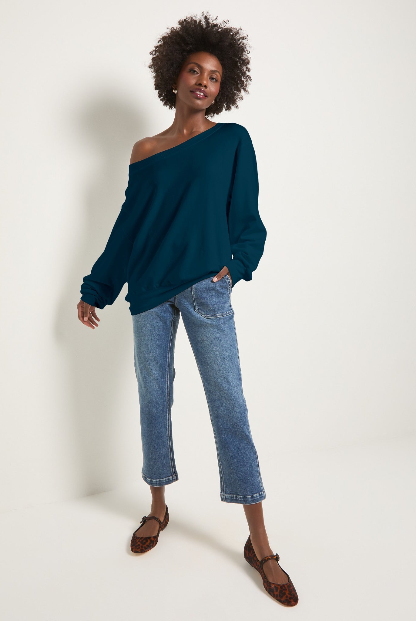 Deep Sea $|& SEAS Brooksville One Shoulder Sweatshirt - UGC On Fig