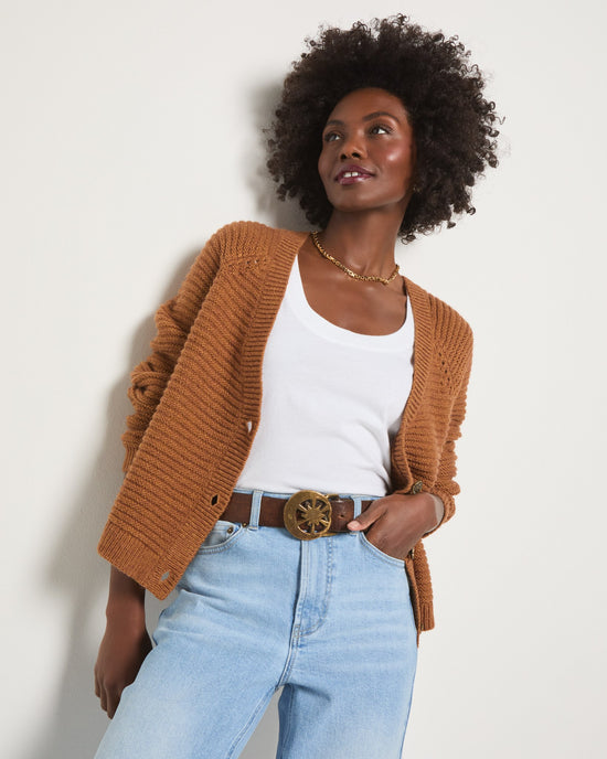 Sea Grass $|& SEAS Meadow V-Neck Cardigan - SOF Front