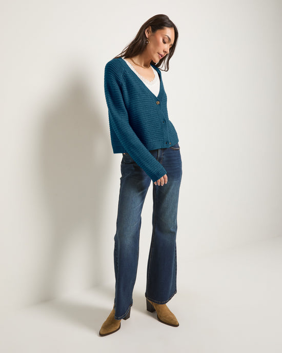 Deep Sea $|& SEAS Meadow V-Neck Cardigan - UGC On Fig