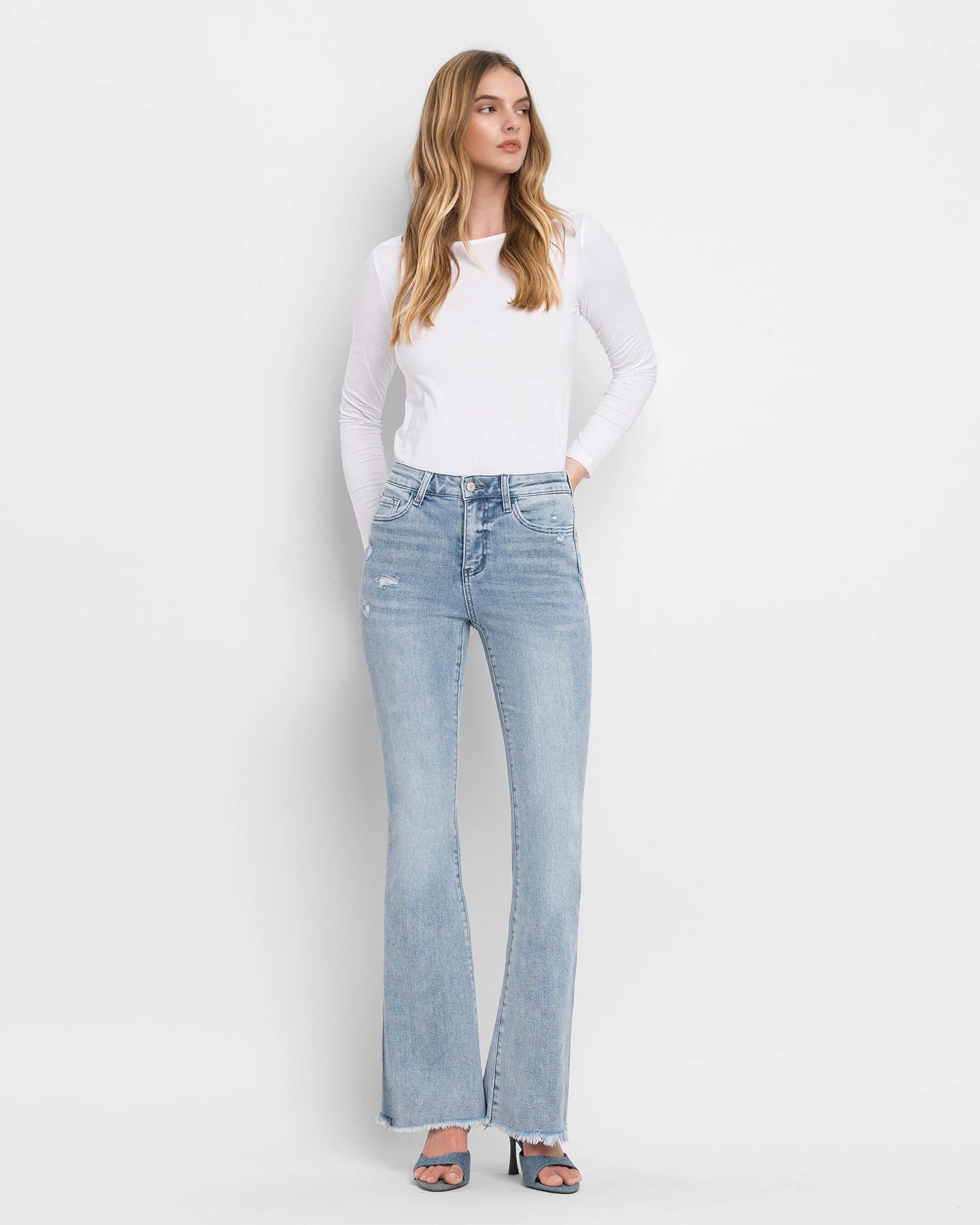 Excel $|& Lovervet Mid Rise Flare Leg Jeans - VOF Detail